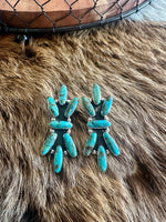 Turquoise Long Cluster Earrings