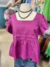 Plum Square Neck Top