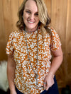 Camel Floral Top