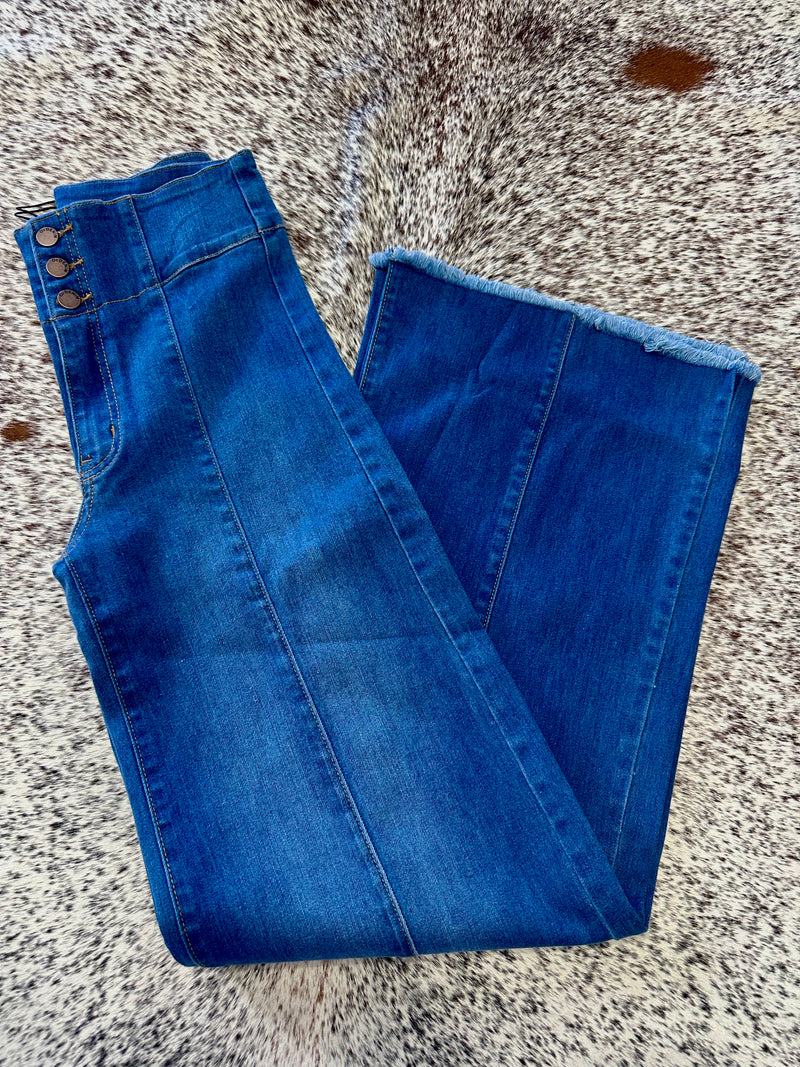 Medium Wash O2 Wide Leg Jeans