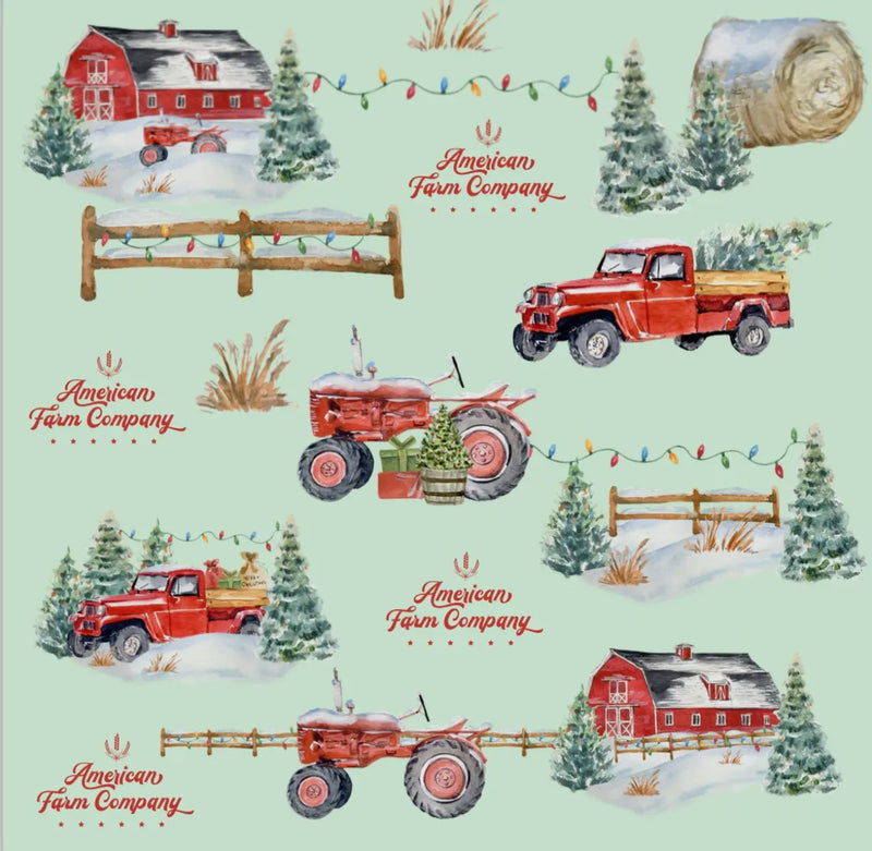 Christmas On The Farm Minky Blanket