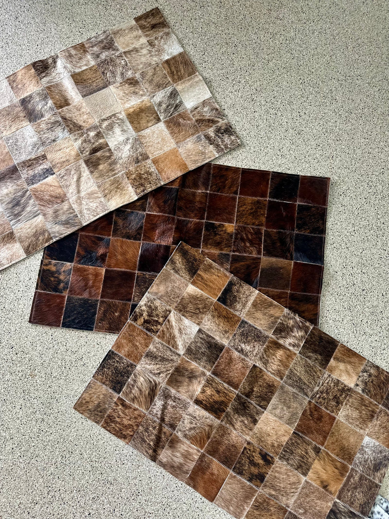 2x3 Brown Cowhide Patchwork Rugs