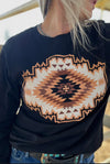 Black Aztec Long Sleeve Tee