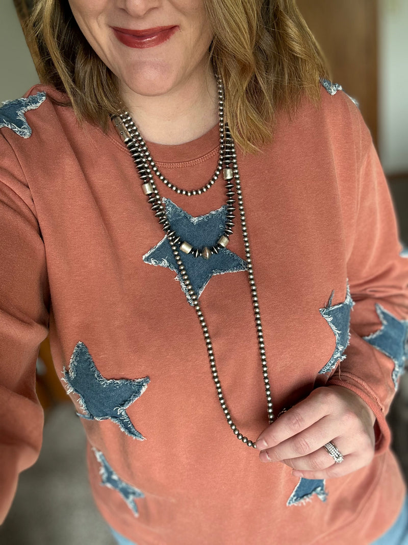 Rusty Denim Star Top