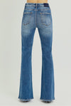 Risen Frayed Hem Flare Jeans