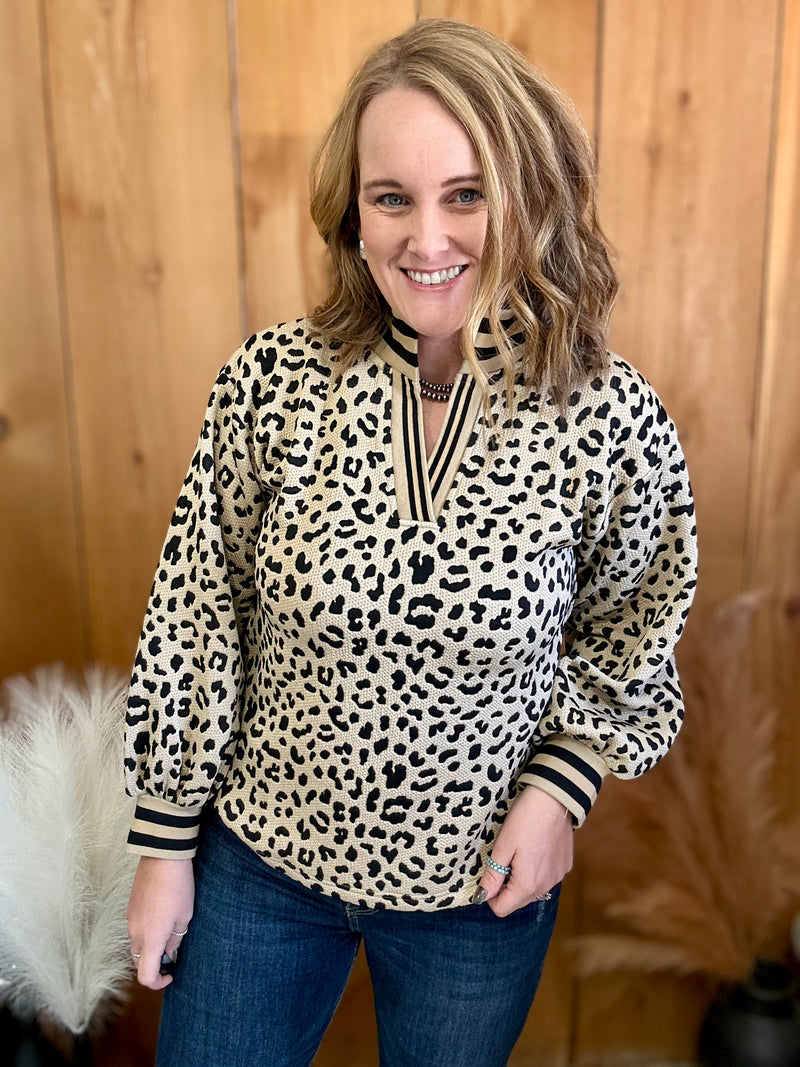 Leopard Textured Top