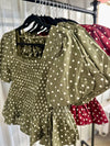 Polka Dot Smock Top