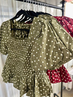 Polka Dot Smock Top