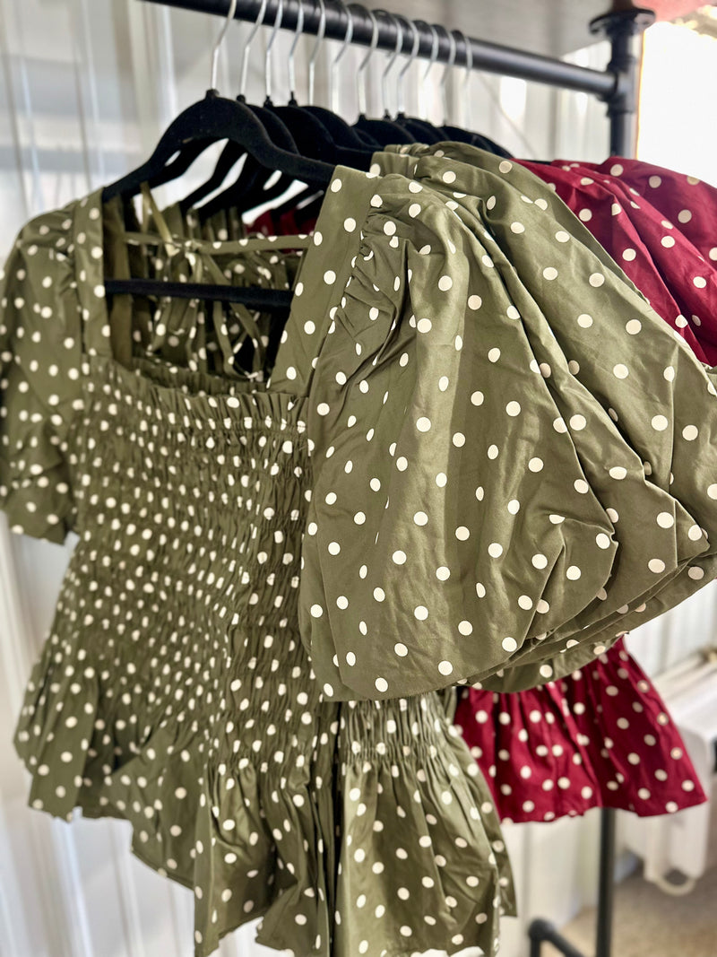 Polka Dot Smock Top