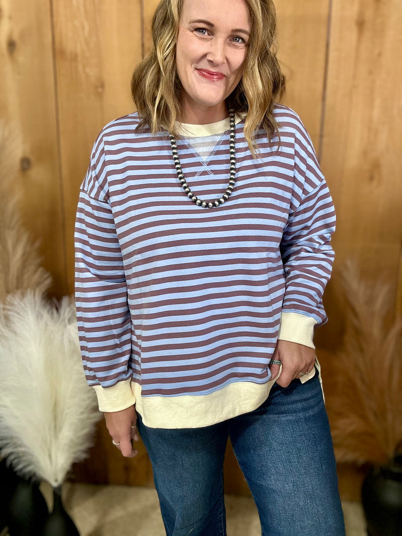 Blue/Purple Striped Top