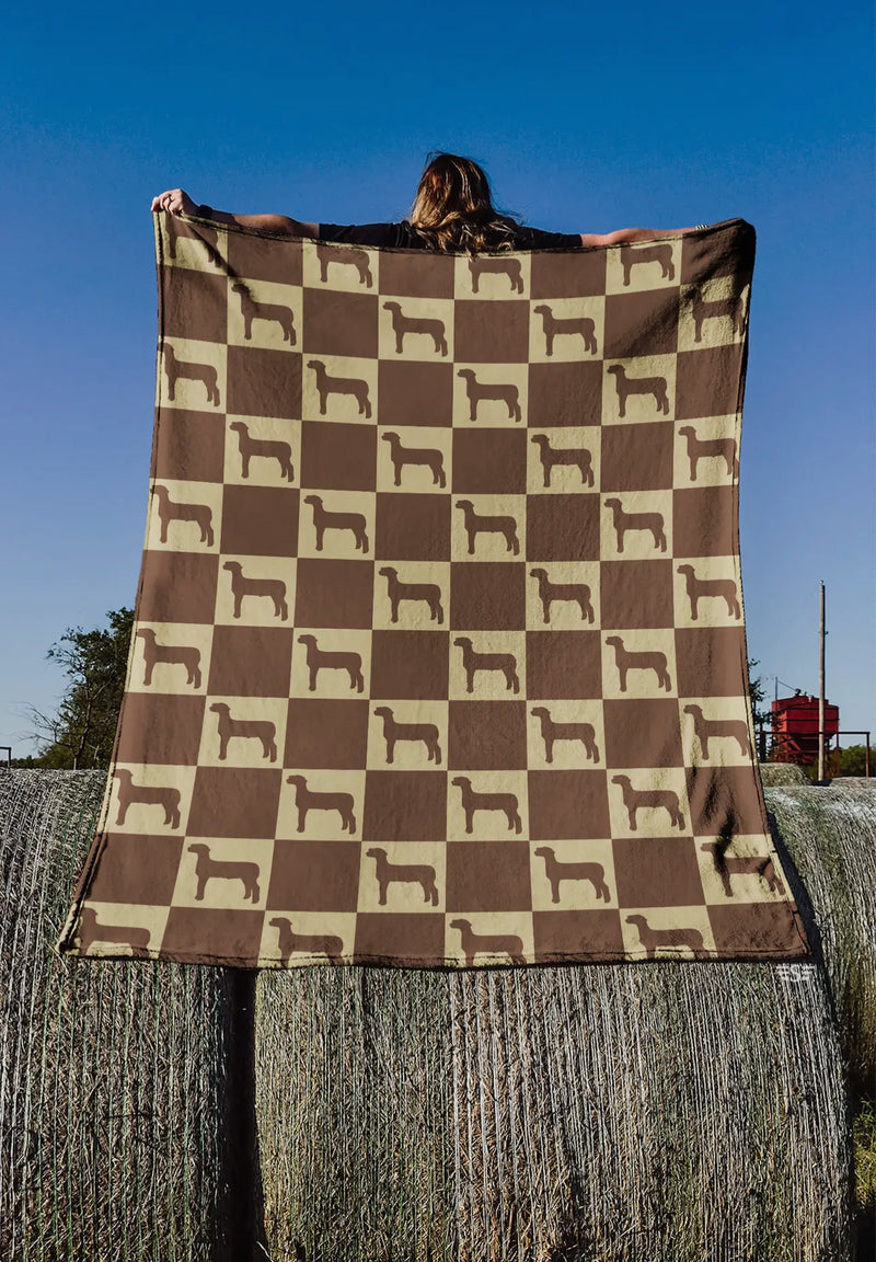 Brown Check Lamb Blanket
