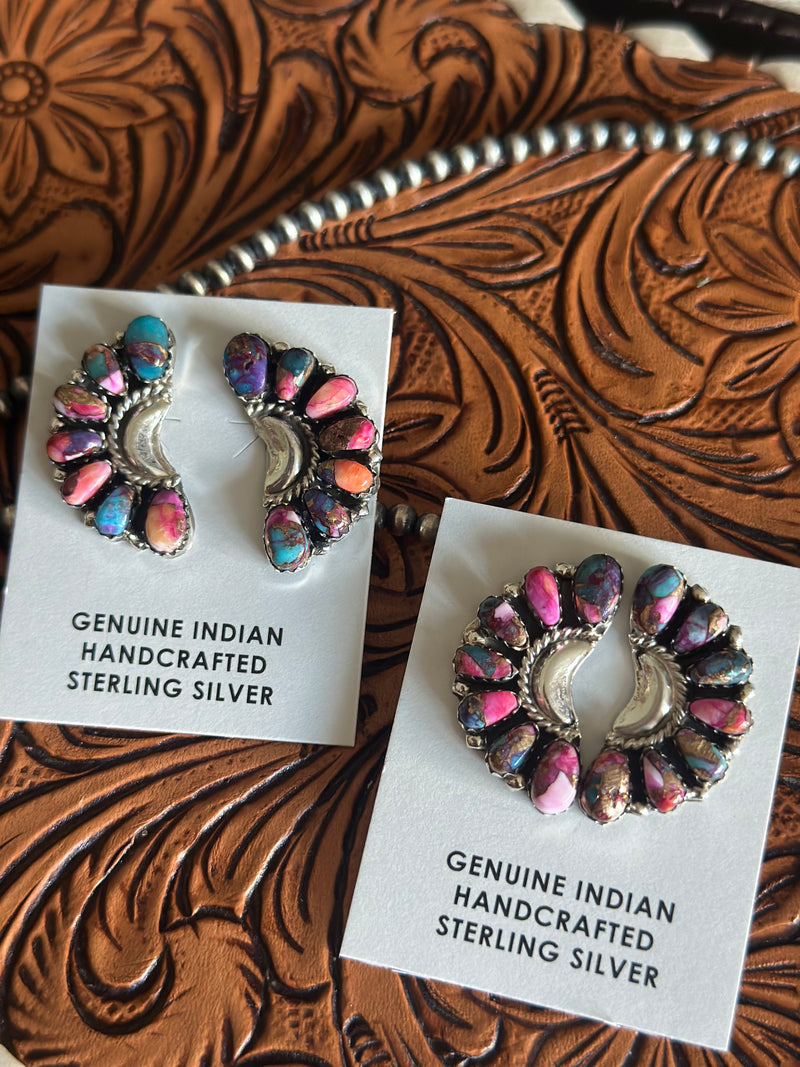 Pink Dream Mojave Half Cluster Earrings