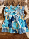 Girls Blue Abstract Top