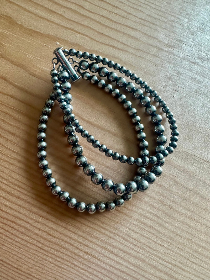 3 Strand Multi Pearl Bracelet