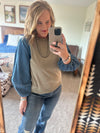 Denim Sleeve Sage Top