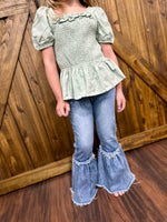 Girls Bell Flare Jeans