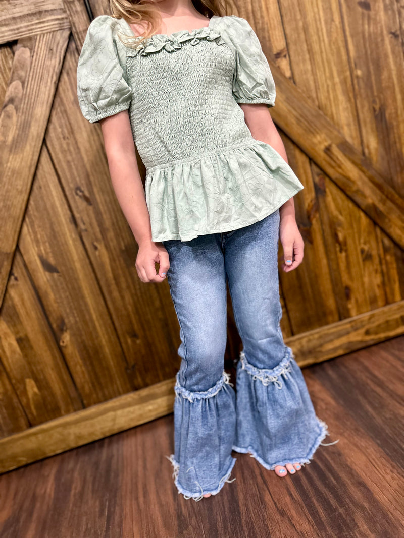 Girls Bell Flare Jeans