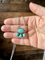 Cluster Necklace Kingman Turquoise & Sterling Silver option 2