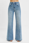 Risen High Rise Wide Front Yoke Jeans