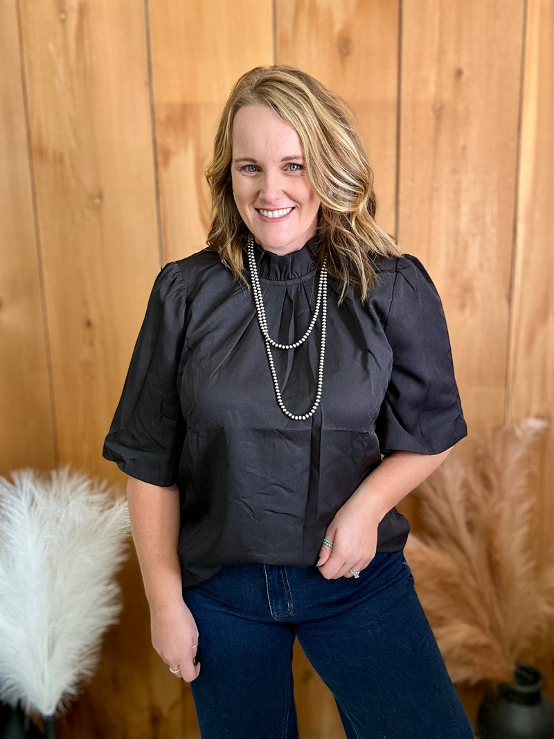 Half Sleeve Top - Black