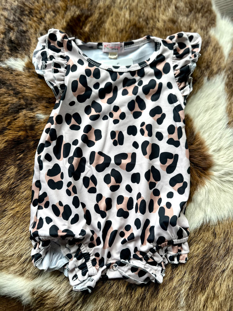 Girls Leopard Romper