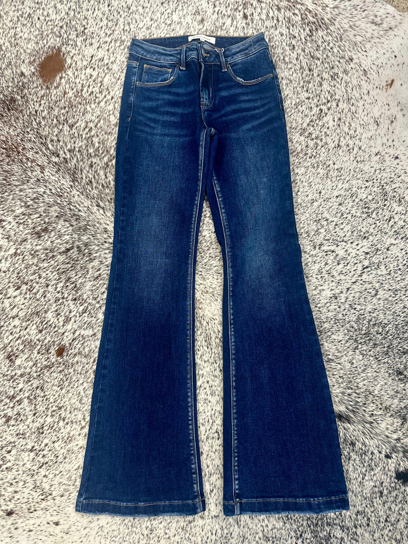 Risen Low Rise Flare Jeans