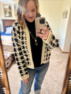 Houndstooth Check Print Cardigan