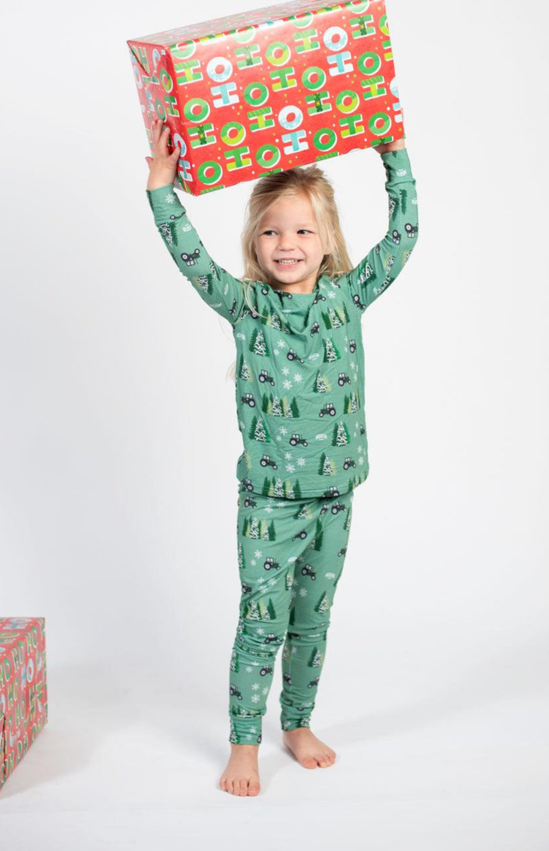 Christmas Green Tractors Bamboo PJ’s