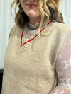 Side Tie Sweater Vest - Oatmeal