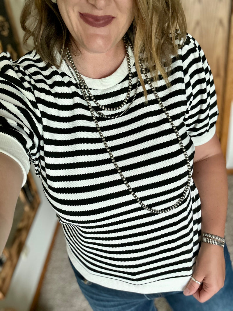 Black Striped Top