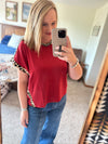 Butter Soft Leopard Stripe Top - Brick