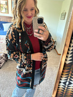 Black Multi Aztec Cardigan