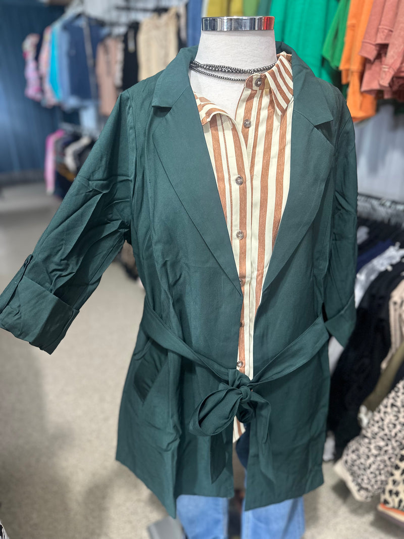 Hunter Green Long Blazer