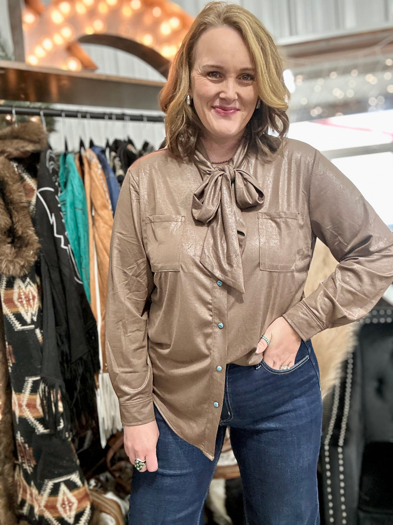 Mocha Leather Outlaw Top