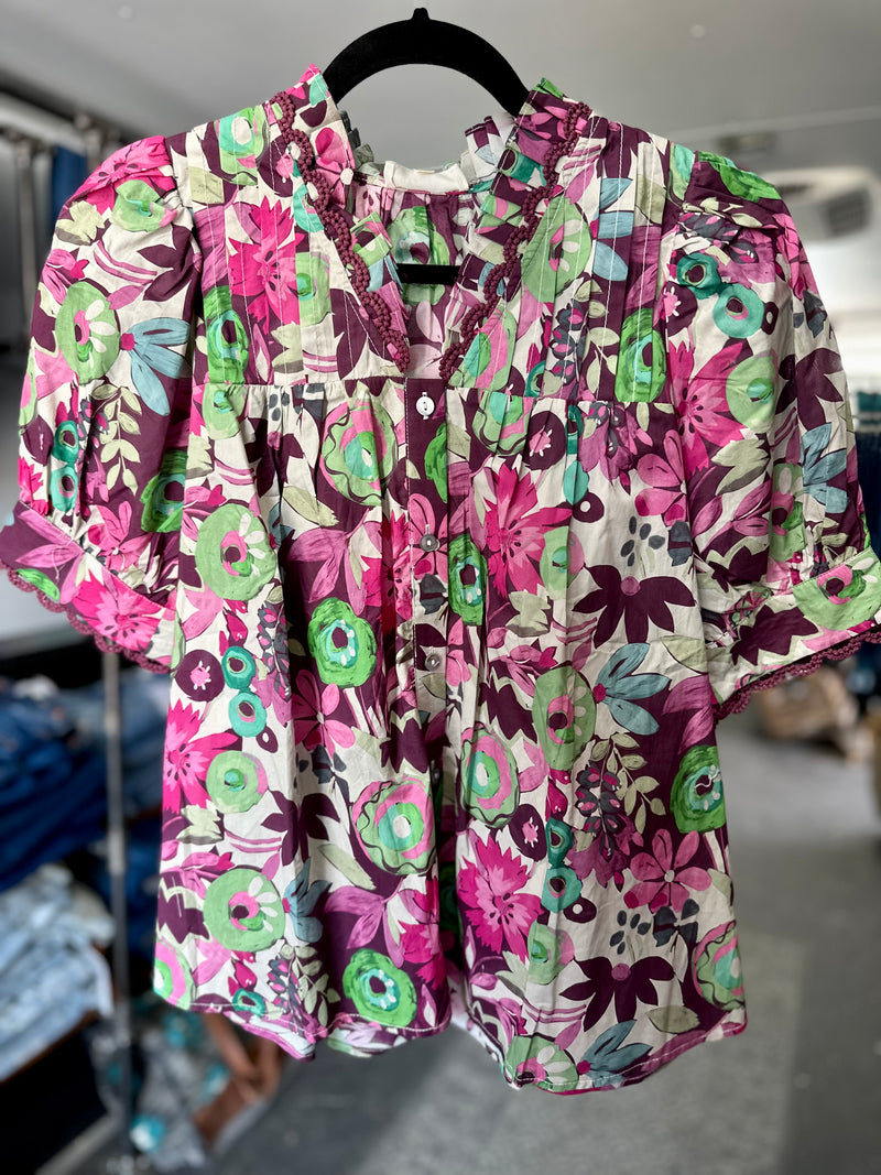 Plum Floral Top