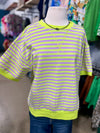 Lime/Lavender Striped Top