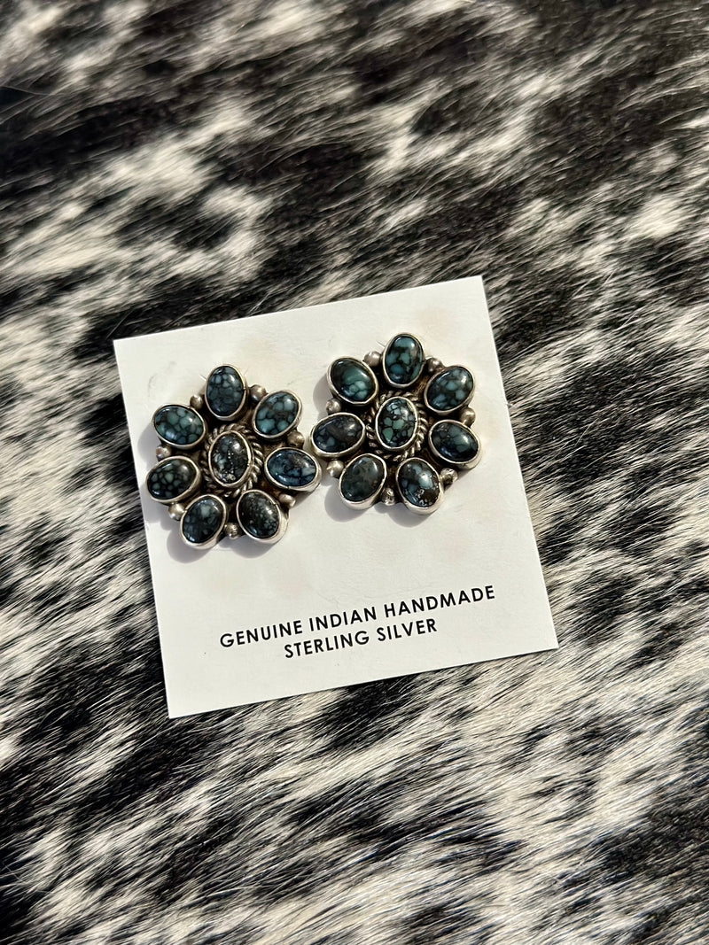 New Lander Turquoise Cluster Earrings