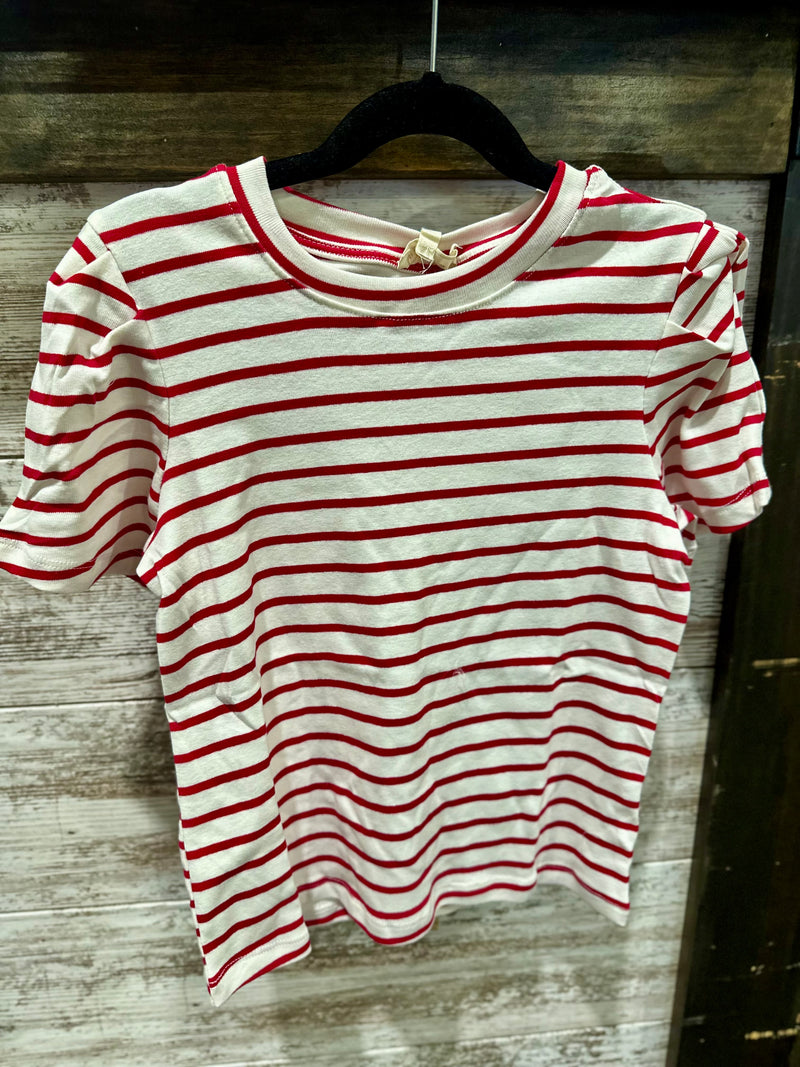 Girls Red Stripe Top