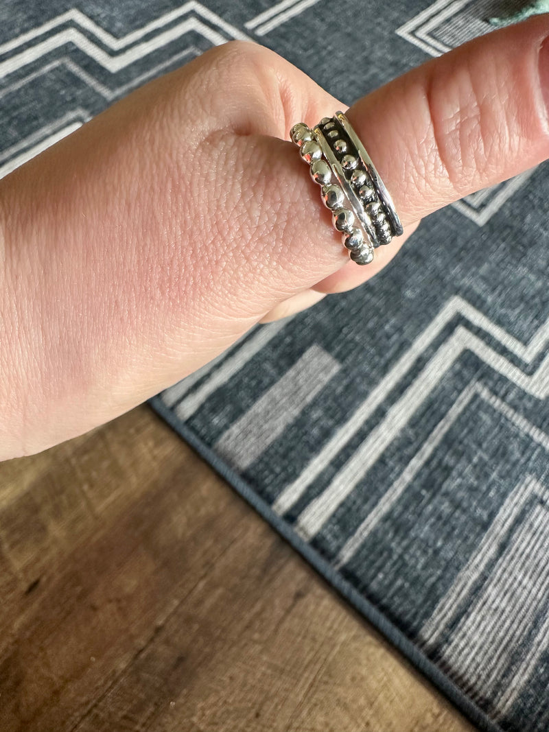 Sterling Ball Stacker Rings