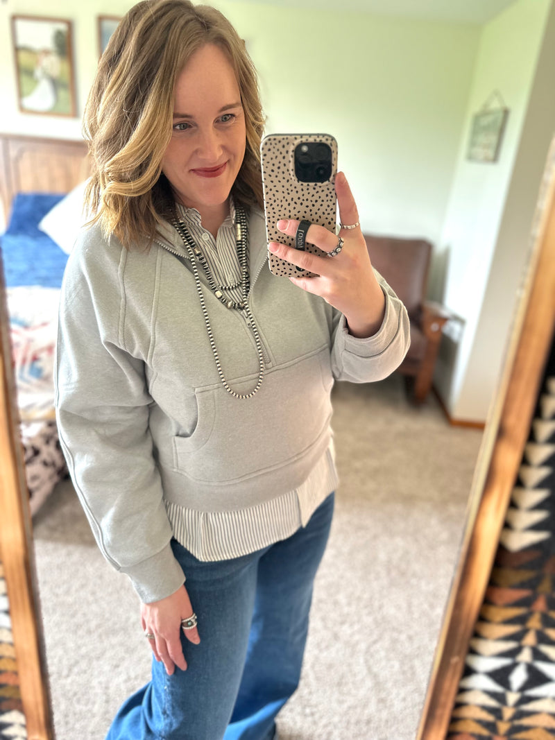 Kangaroo Pocket Sweatshirt - Grey