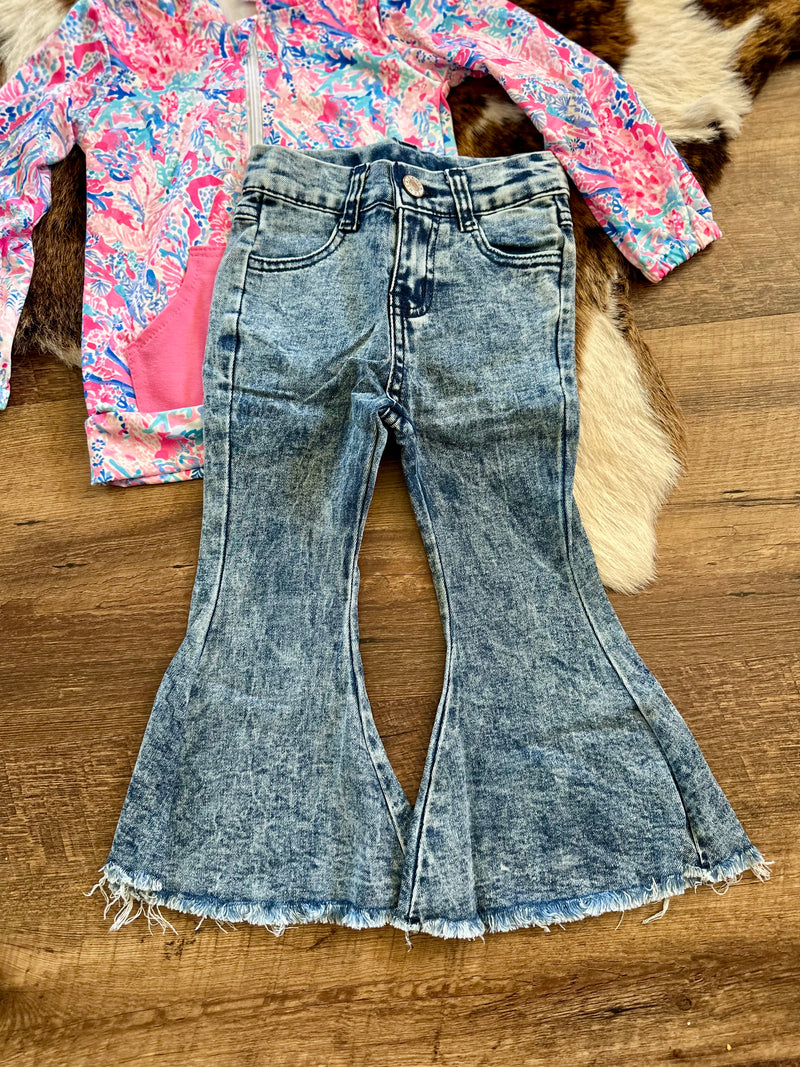 Girls Light Flare Jeans