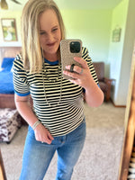 Striped Top - Black/Blue