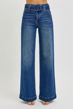 Risen Wide Leg Jeans with Removable Belt