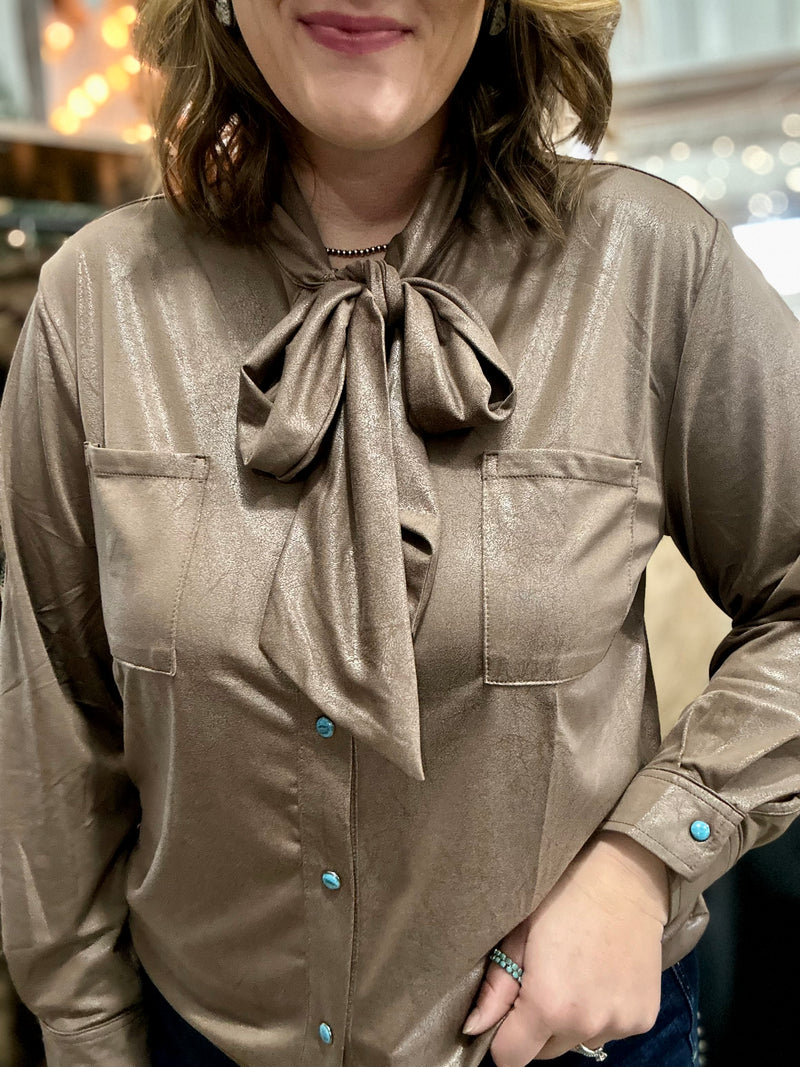 Mocha Leather Outlaw Top