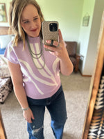 Lavender Swirl Sweater Top