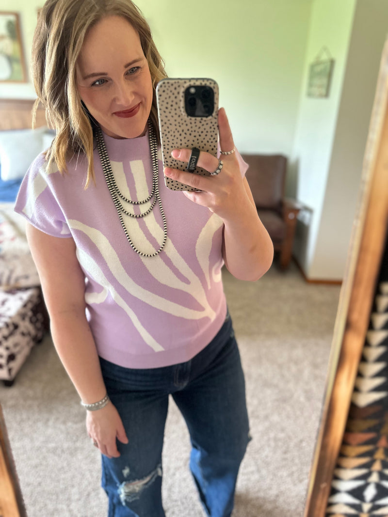 Lavender Swirl Sweater Top