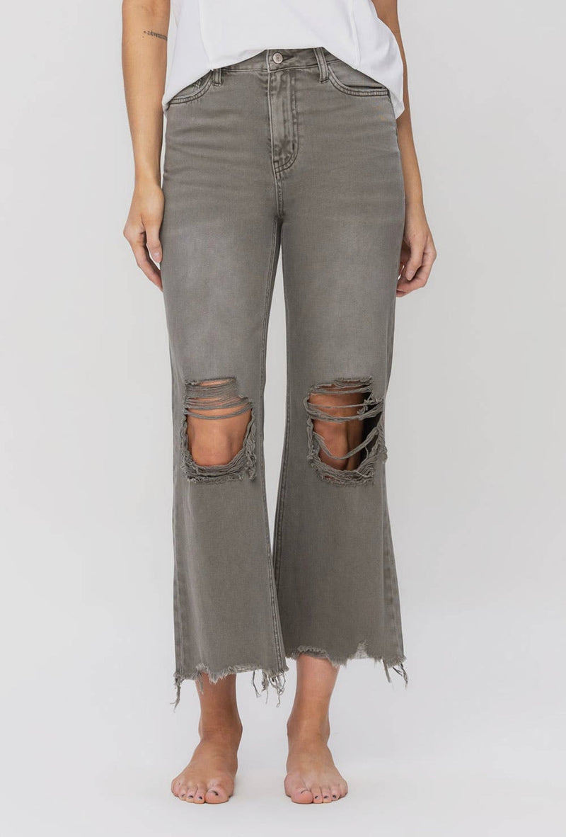 Vervet Distressed Crop Jeans - Beetle