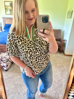 Leopard Print V Neck Top