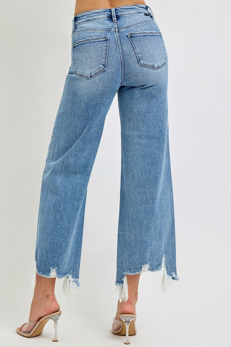 Risen Wide Leg Crop Jeans