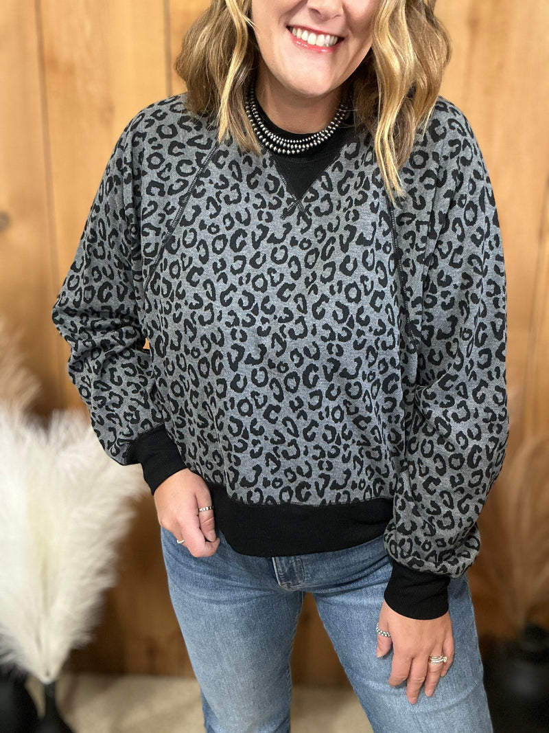 Black Leopard Print Top